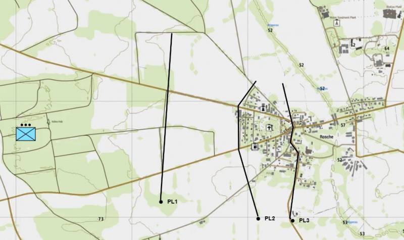 Example phase lines for a town objective.